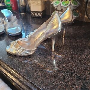Calvin Klein & Mootsie Tootsie Silver Heels